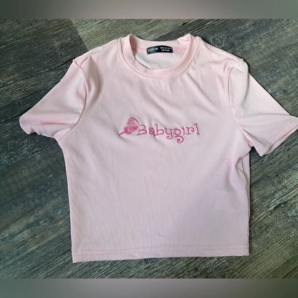 Shein pink crop top #2